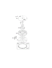 Flywheel parts for Briggs & Stratton Engine 463707-0168-E1 from AppliancePartsPros.com