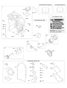 Camshaft, Crankshaft, Cylinder, Manual, Warning Label, Engine Gasket Set, Piston, Rings / Connecting Rods parts for Briggs & Stratton Engine 474177-0100-E1 from AppliancePartsPros.com
