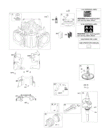 Cylinder, Crankshaft, Camshaft, Air Guides parts for Briggs & Stratton Engine 49E777-0001-G1 from AppliancePartsPros.com