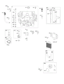 Engine Sump, Oil Pump, Oil Cooler Assembly parts for Briggs & Stratton Engine 49E877-0002-G1 from AppliancePartsPros.com