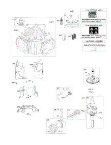 Cylinder, Crankshaft, Camshaft, Air Guides parts for Briggs & Stratton Engine 49E877-0003-G1 from AppliancePartsPros.com