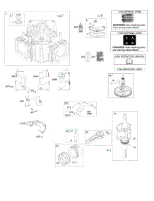 Cylinder, Crankshaft, Camshaft, Air Guides, Piston, Rings, Connectiong Rod parts for Briggs & Stratton Engine 49M777-0118-G1 from AppliancePartsPros.com