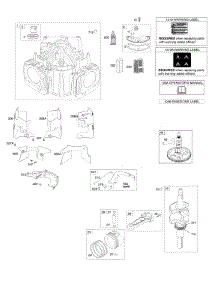 Cylinder, Crankshaft, Camshaft, Air Guides, Piston, Ring, Connecting Rod parts for Briggs & Stratton Engine 49M977-0110-E1 from AppliancePartsPros.com
