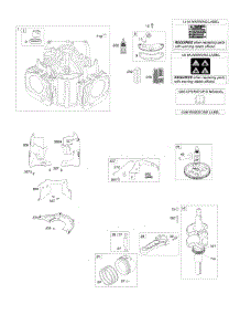 Cylinder, Crankshaft, Camshaft, Air Guides parts for Briggs & Stratton Engine 49T877-0006-G1 from AppliancePartsPros.com