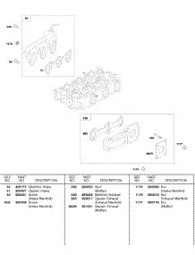 Intake Manifold, Exhaust Manifold parts for Briggs & Stratton Engine 522447-0376-E2 from AppliancePartsPros.com