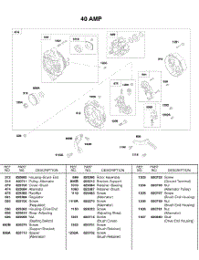 Alternator     40 Amp parts for Briggs & Stratton Engine 522447-0478-E2 from AppliancePartsPros.com