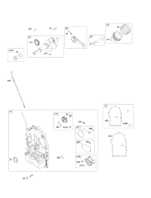 Crankshaft, Crankcase Cover, Piston / Connecting Rod parts for Briggs & Stratton Engine 540477-1117-G1 from AppliancePartsPros.com