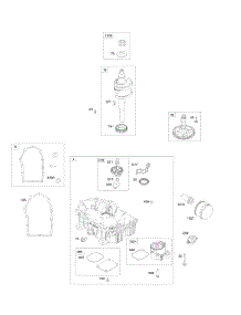 Crankcase Cover / Sump, Crankshaft, Camshaft parts for Briggs & Stratton Engine 541777-2110-G1 from AppliancePartsPros.com