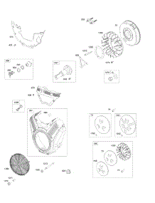 Blower Housing, Flywheel, Stub Shaft parts for Briggs & Stratton Engine 542477-0124-E1 from AppliancePartsPros.com