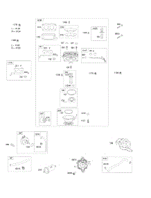 Carburetor, Fuel Supply parts for Briggs & Stratton Engine 542477-1121-E1 from AppliancePartsPros.com