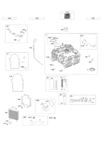 Cylinder, Oil Cooler, Piston / Rings / Connecting Rod parts for Briggs & Stratton Engine 542777-1113-E1 from AppliancePartsPros.com