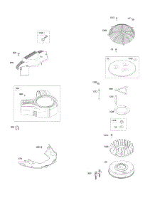Blower Housing, Flywheel, Rotating Screen parts for Briggs & Stratton Engine 542777-2113-B1 from AppliancePartsPros.com