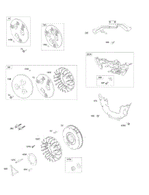 Flywheel, Rotating Screens, Control Brackets parts for Briggs & Stratton Engine 543275-0111-E1 from AppliancePartsPros.com