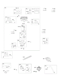 Carburetor, Fuel Lines, Fuel Pumps parts for Briggs & Stratton Engine 543477-0114-E1 from AppliancePartsPros.com