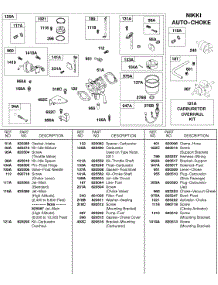 Carburetor, Nikki Auto Choke parts for Briggs & Stratton Engine 580447-0112-A1 from AppliancePartsPros.com