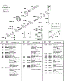 Camshaft, Rocker Arm, Valves, Springs parts for Briggs & Stratton Engine 580447-0215-E2 from AppliancePartsPros.com