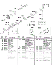 Camshaft, Cam Gear, Valves, Springs, Rocker Arm parts for Briggs & Stratton Engine 581447-0375-E2 from AppliancePartsPros.com