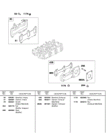 Exhaust Manifold, Intake Manifold parts for Briggs & Stratton Engine 581447-0375-E2 from AppliancePartsPros.com