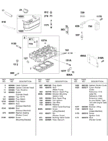 Head, Rocker Cover, Ignition, Breather Hoses parts for Briggs & Stratton Engine 581447-0375-E2 from AppliancePartsPros.com