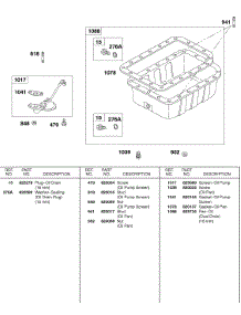 Oil Pan, Oil Pump Screen parts for Briggs & Stratton Engine 581447-0375-E2 from AppliancePartsPros.com