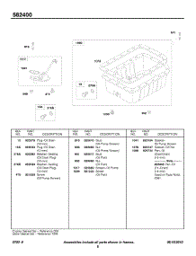Oil Pan, Oil Screen parts for Briggs & Stratton Engine 582447-0231-E2 from AppliancePartsPros.com