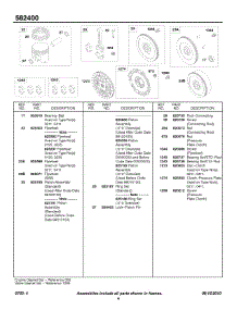 Piston, Rings, Flywheel, Clutch parts for Briggs & Stratton Engine 582447-0405-E2 from AppliancePartsPros.com