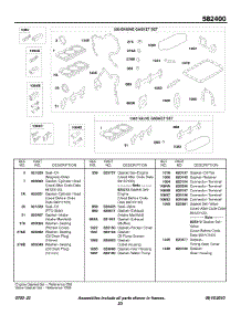 Engine / Valve Gasket Sets, Connectors parts for Briggs & Stratton Engine 582447-0411-E2 from AppliancePartsPros.com