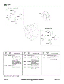 Engine Mounting Brackets parts for Briggs & Stratton Engine 582447-0424-E2 from AppliancePartsPros.com