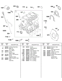 Cylinder, Back Plate, Oil parts for Briggs & Stratton Engine 583447-0217-E2 from AppliancePartsPros.com