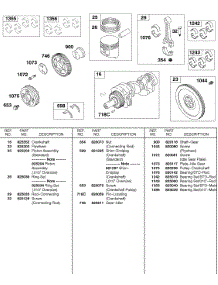 Piston, Rings, Crankshaft, Flywheel, Bearing Sets parts for Briggs & Stratton Engine 583447-0217-E2 from AppliancePartsPros.com