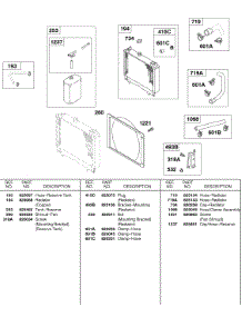 Radiator, Hoses, Shroud parts for Briggs & Stratton Engine 583447-0217-E2 from AppliancePartsPros.com