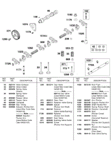 Valves, Springs, Camshaft, Rockers, Cam Gear parts for Briggs & Stratton Engine 583447-0217-E2 from AppliancePartsPros.com