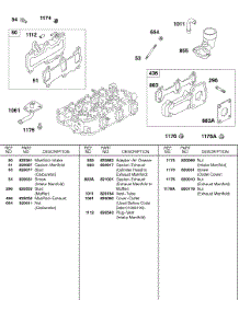 Intake Manifold, Exhaust Manifold parts for Briggs & Stratton Engine 583447-0317-E2 from AppliancePartsPros.com