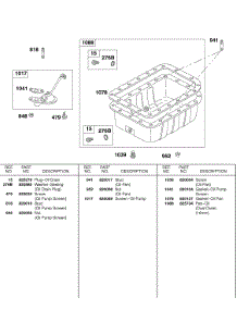 Oil Pan, Oil Pump Screen parts for Briggs & Stratton Engine 583447-0317-E2 from AppliancePartsPros.com