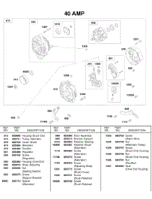 40 Amp Alternator parts for Briggs & Stratton Engine 584447-0205-E2 from AppliancePartsPros.com