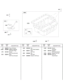 Oil Pan, Oil Screen parts for Briggs & Stratton Engine 584447-0210-E2 from AppliancePartsPros.com