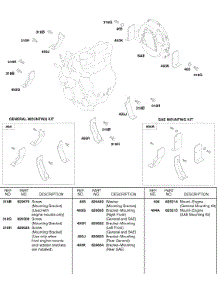 Engine Mounting Kits parts for Briggs & Stratton Engine 584447-0305-E2 from AppliancePartsPros.com