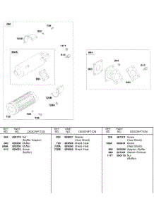 Exhaust System parts for Briggs & Stratton Engine 584447-0305-E2 from AppliancePartsPros.com
