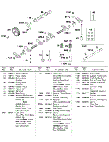 Camshaft, Springs, Valves, Rockers parts for Briggs & Stratton Engine 587447-0105-99 from AppliancePartsPros.com