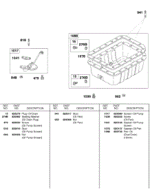 Oil Pan, Oil Pump Screen parts for Briggs & Stratton Engine 587447-0105-99 from AppliancePartsPros.com
