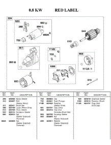 Starter Motor--0.8Kw parts for Briggs & Stratton Engine 587447-0105-99 from AppliancePartsPros.com