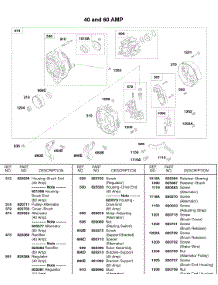 40 Amp Alternator, 60 Amp Alternator parts for Briggs & Stratton Engine 588447-0205-E2 from AppliancePartsPros.com
