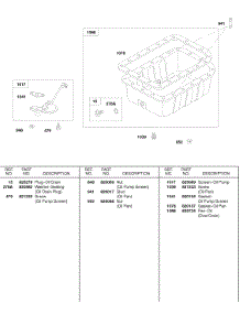 Oil Pan, Oil Screen parts for Briggs & Stratton Engine 588447-0223-E2 from AppliancePartsPros.com