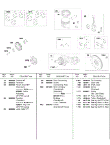 Piston, Flywheel, Crankshaft parts for Briggs & Stratton Engine 588447-0223-E2 from AppliancePartsPros.com