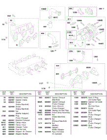 Turbo Charger, Intake Manifold, Exhaust Manifold parts for Briggs & Stratton Engine 588447-0330-E2 from AppliancePartsPros.com