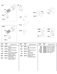 Air Cleaner, Reserve Tank, Radiator Brackets parts for Briggs & Stratton Engine 588447-0377-E2 from AppliancePartsPros.com