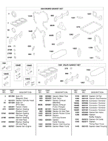 Engine Gasket Set, Valve Gasket Set, Connectors parts for Briggs & Stratton Engine 588447-0377-E2 from AppliancePartsPros.com