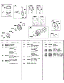 Piston, Rings, Connecting Rod, Crankshaft, Flywheel parts for Briggs & Stratton Engine 589447-0305-E2 from AppliancePartsPros.com
