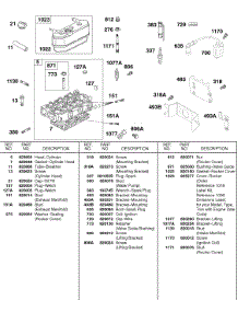 Rocker Cover, Cylinder Head, Ignition parts for Briggs & Stratton Engine 589447-0305-E2 from AppliancePartsPros.com