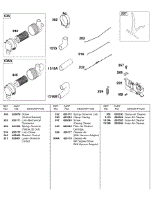 Air Cleaner, Control Bracket, Springs, Links parts for Briggs & Stratton Engine 589447-0334-99 from AppliancePartsPros.com